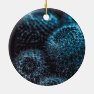Dark Cactus Ceramic Ornament