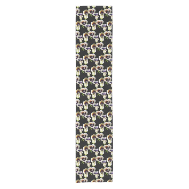 Dark Calla Lily Floral Elegant Modern Style Short Table Runner (Front)