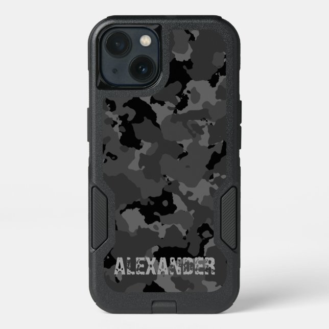 Dark Camo Name Template Otterbox iPhone Case (Back)