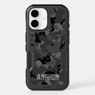 Dark Camo Name Template iPhone 16 Case