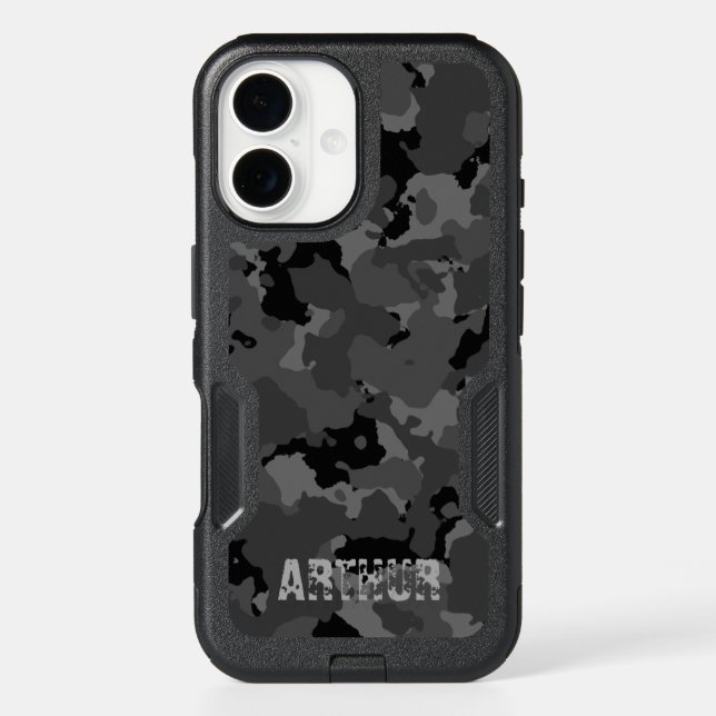 Dark Camo Name Template Otterbox iPhone Case (Back)