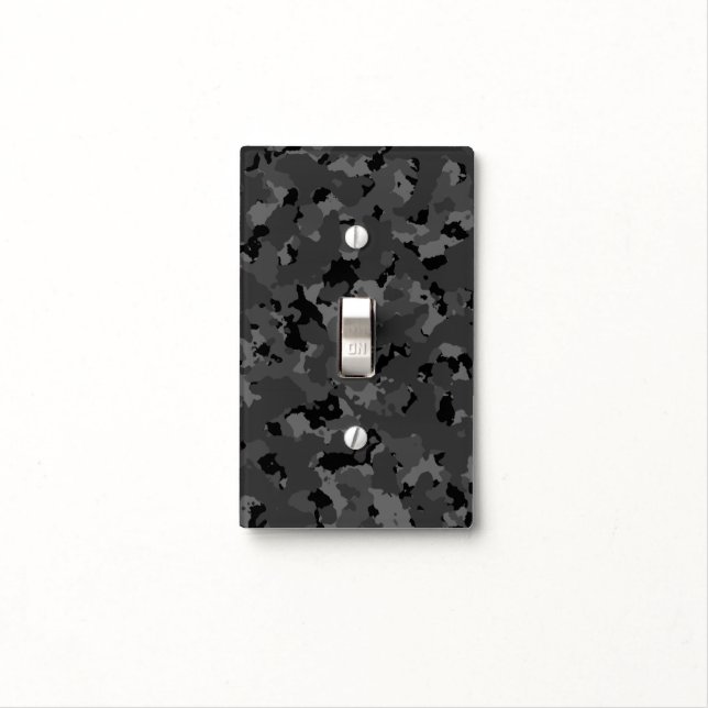 Dark Camo Pattern Light Switch Cover (In Situ)