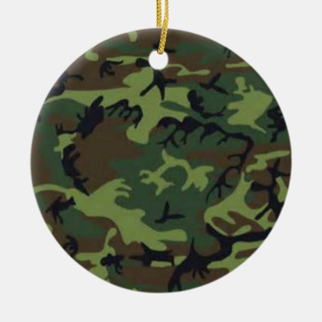 Dark camouflage ceramic ornament (Front)