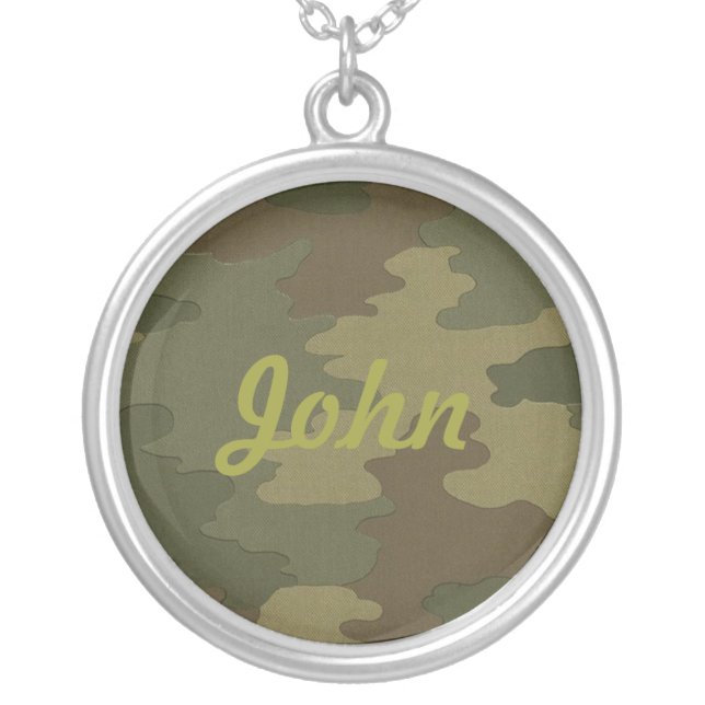 Dark Camouflage Name Necklace (Front)