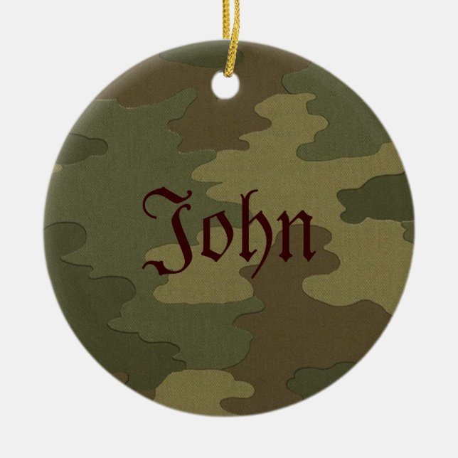 Dark Camouflage Name Ornament (Front)