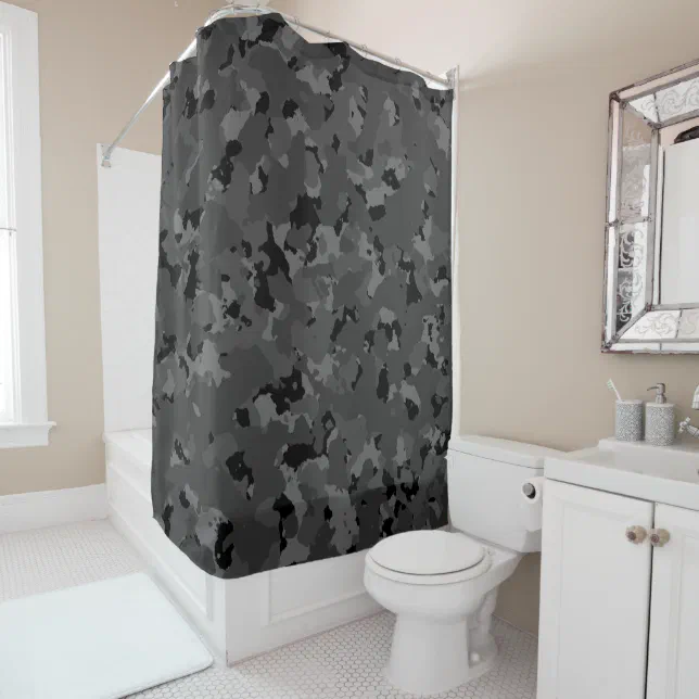 Dark Camouflage Shower Curtain Zazzle