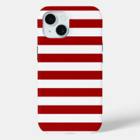 Dark Candy Apple Red and White Stripes