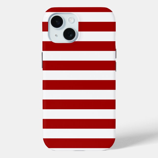 Dark Candy Apple Red and White Stripes Case-Mate iPhone Case (Back)