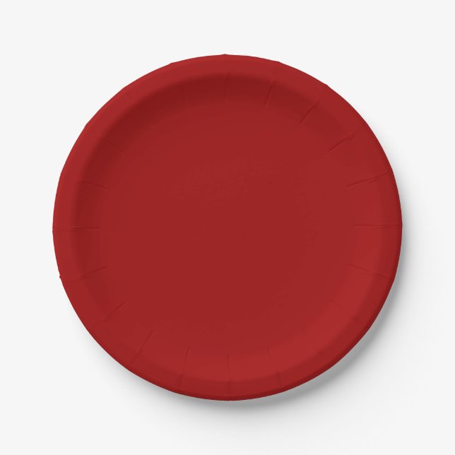 Dark Candy Apple Red Paper Plates (Front)