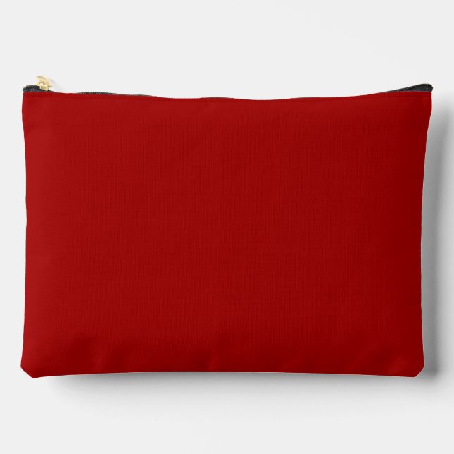 Dark Candy Apple Red Solid Color Accessory Pouch (Front)