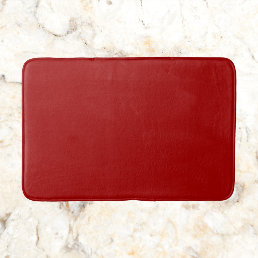 Dark Candy Apple Red Solid Color  Bath Mat