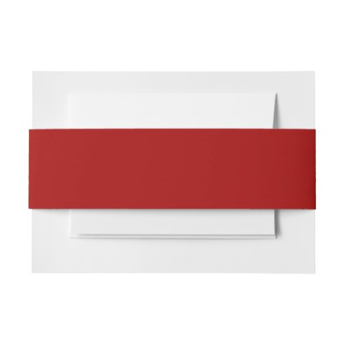 Dark Candy Apple Red Solid Color Invitation Belly Band