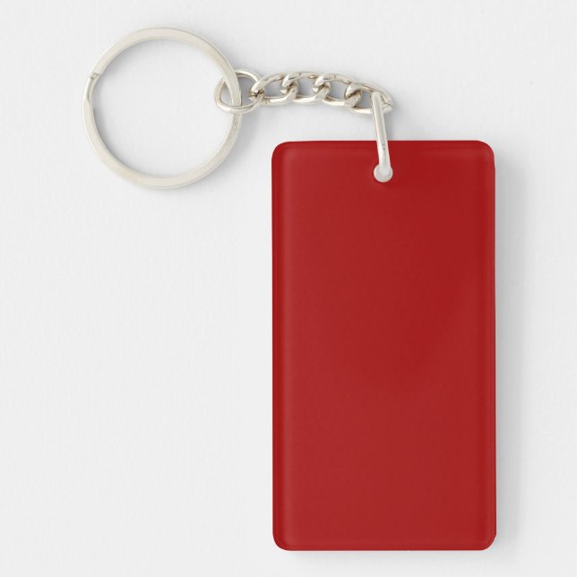Dark Candy Apple Red Solid Color Keychain (Front)