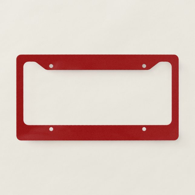 Dark Candy Apple Red Solid Color  License Plate Frame (Front)