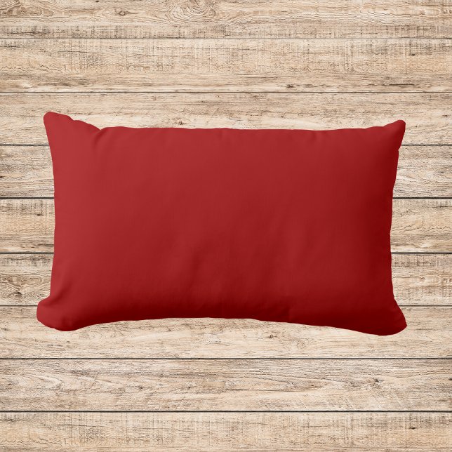 Dark Candy Apple Red Solid Color Lumbar Pillow (Creator Uploaded)