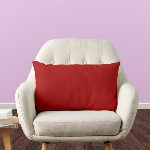 Dark Candy Apple Red Solid Color Lumbar Pillow