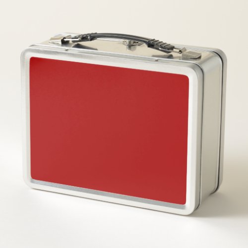 Dark Candy Apple Red Solid Color Metal Lunch Box