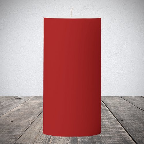 Dark Candy Apple Red Solid Color Pillar Candle
