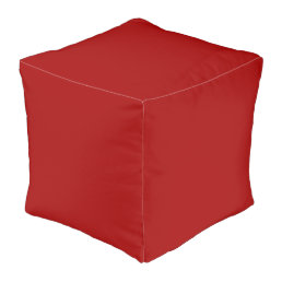 Dark Candy Apple Red Solid Color Pouf