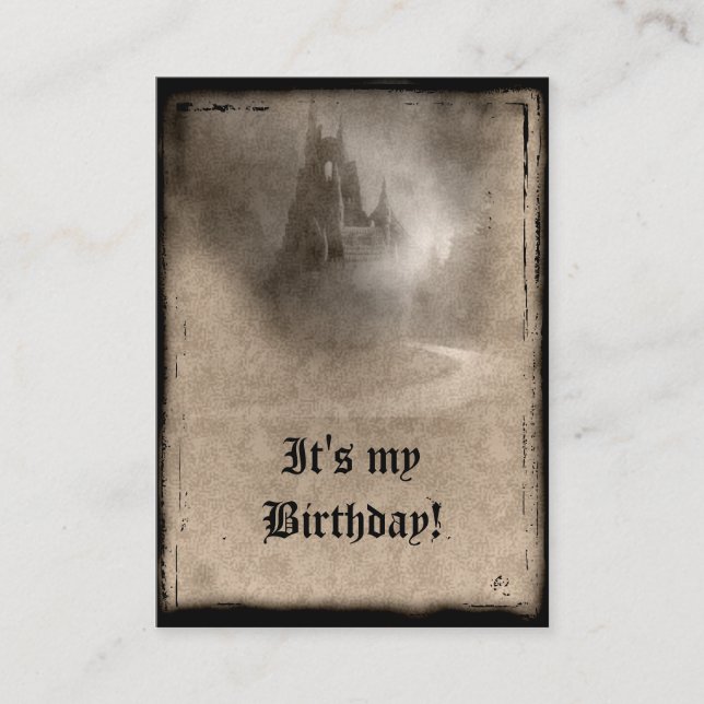 Dark Castle Gothic Birthday Invitations (Front)