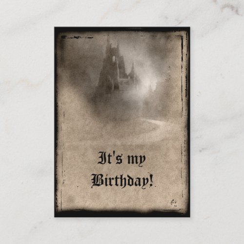 Dark Castle Gothic Birthday Invitations Business Card