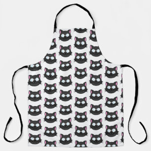 Dark Cat Black Cat Gray Cat Wearing Glasses Apron
