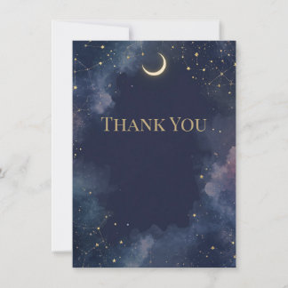 Dark Celestial Thank You Card | Crescent Moon