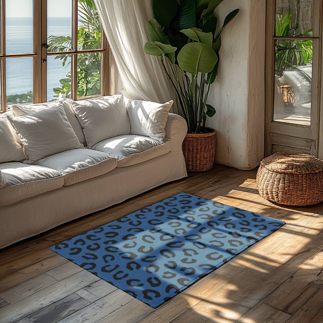 Dark Cerulean Blue - Cheetah Pattern Rug (Creator Uploaded)