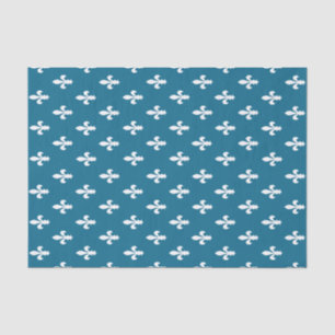 Dark Cerulean Victorian Fleur de Lys Tissue Paper