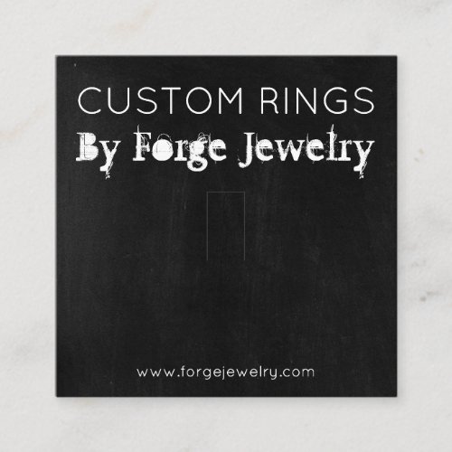 Dark Chalkboard Ring Display Jewelry Packaging Square Business Card