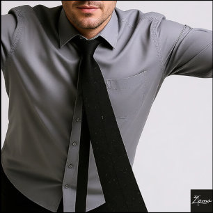 Dark Charcoal Gold Fleck Noise Background Neck Tie