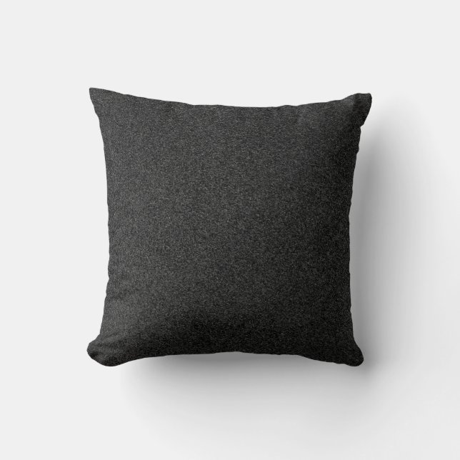 Dark Charcoal Grey Speckled Throw Pillow (Front)