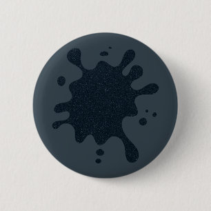 Dark Charcoal Ink Splatter Button – Customizable