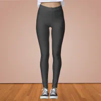 Poppy Seed Gray, Dark Neutral Solid Color Leggings