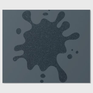 Dark Charcoal Splash Wrapping Paper – Customizable