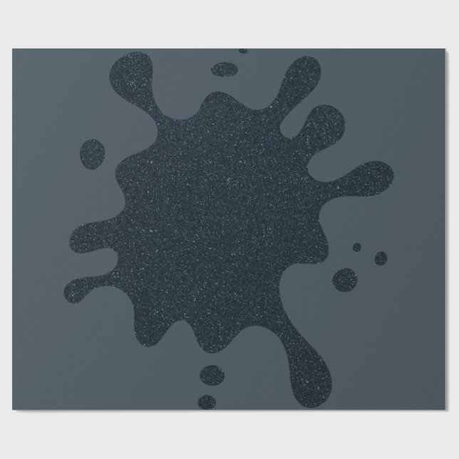 Dark Charcoal Splash Wrapping Paper – Customizable (Flat)