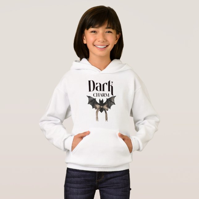Dark Charm Gothic Bat Bow Hoodie (Front Full)
