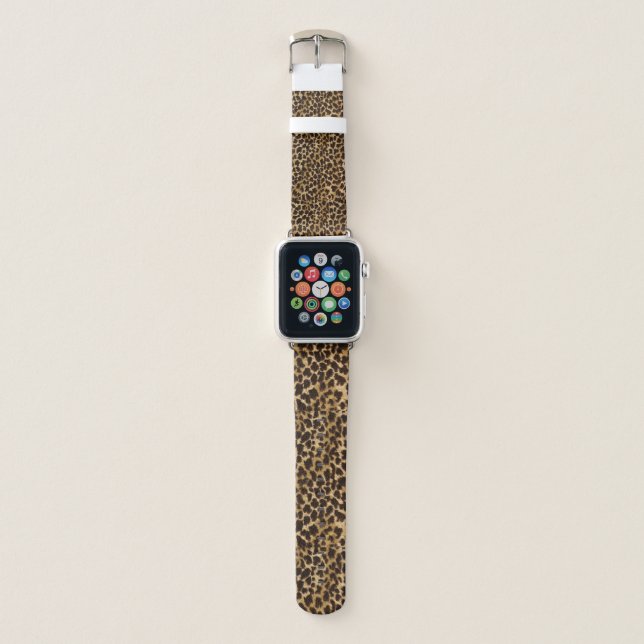 Dark Cheetah Fur Apple Watch Band (Front)