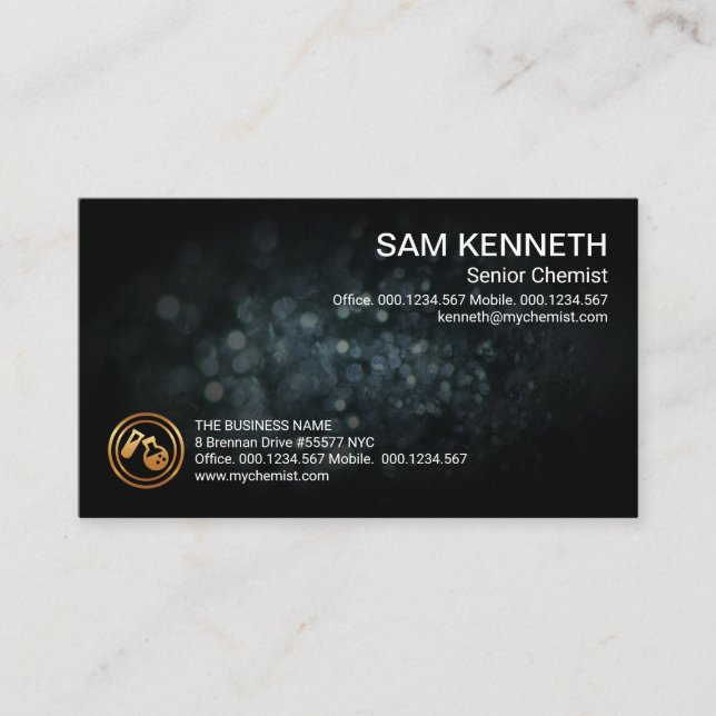 Dark Chemical Crystal Texture Chemical Engineering Business Card (Front)