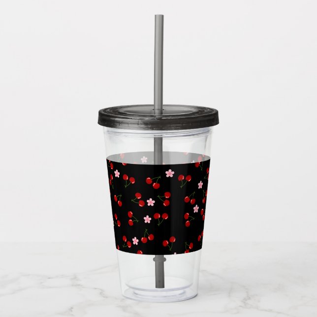 Dark Cherries Acrylic Tumbler (Front)