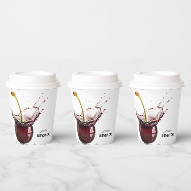 Dark Cherry Personalized Paper Cups (Multi)