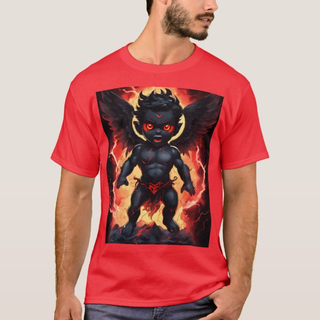 Dark Cherub Fury - Electrifying Watercolor T-Shirt (Front)