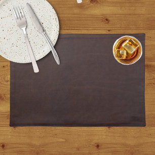 Dark Chestnut Brown Faux Leather Placemat