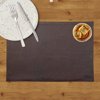 Dark Chestnut Brown Faux Leather Placemat