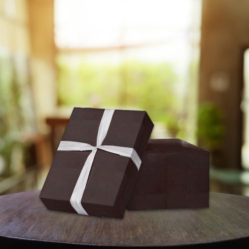 Dark Chestnut Brown Faux Leather Wrapping Paper