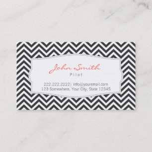 Dark Chevron Stripes Pilot/Aviator Business Card