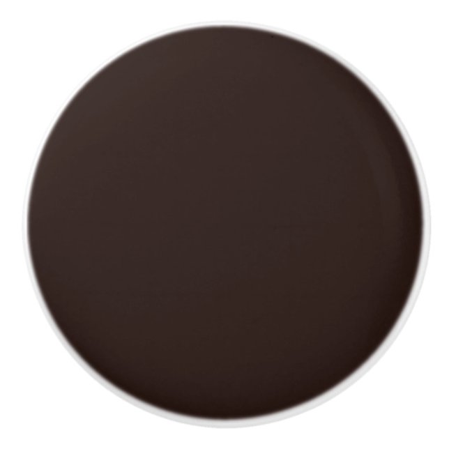 Dark Chocolate Brown Ceramic Knob (Front)