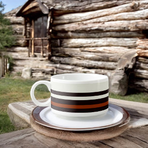 Dark Chocolate Brown Stripes Bowl