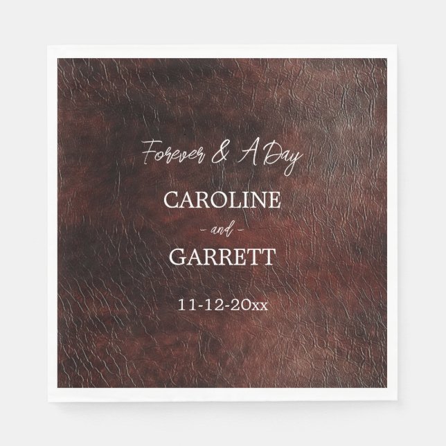 Dark Chocolate Brown Western Faux Leather Napkins (Front)