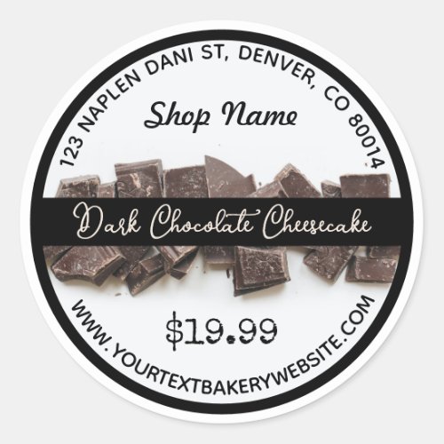 Dark Chocolate Cheesecake Bakery Round Sticker